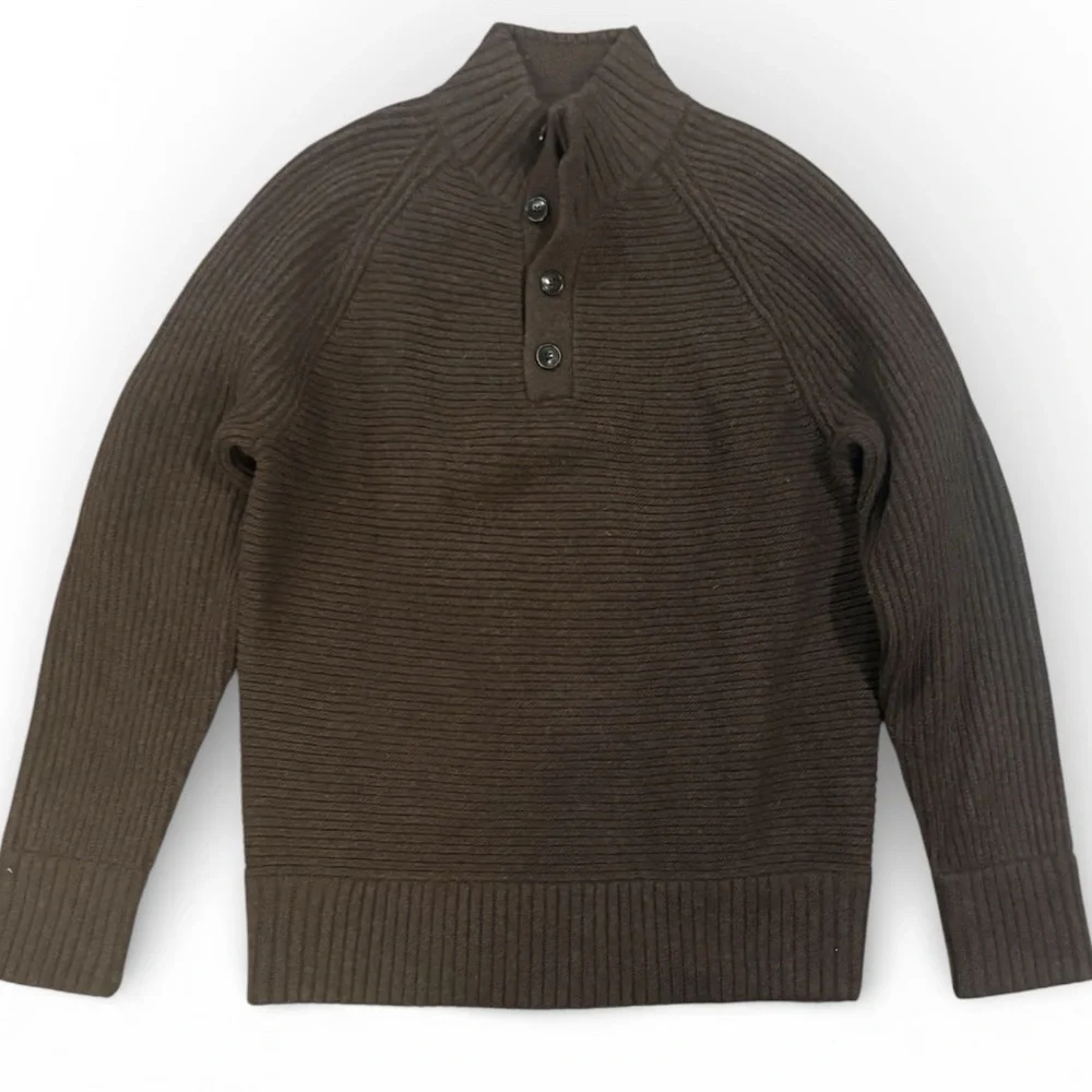 Banana Republic Italian Wool Blend Nino Mock-Neck Sweater Brown